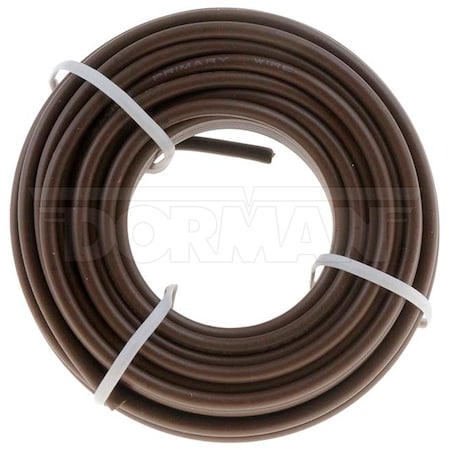 Motormite Primary Wire, Automotive, 16 AWG, Copper, Brown, PVC Jacket, Stranded 85725